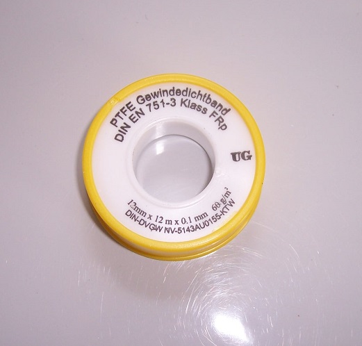 (Bild für) DVGW Dichtband PTFE Teflon Band -12 m-12 mm-0,1 m