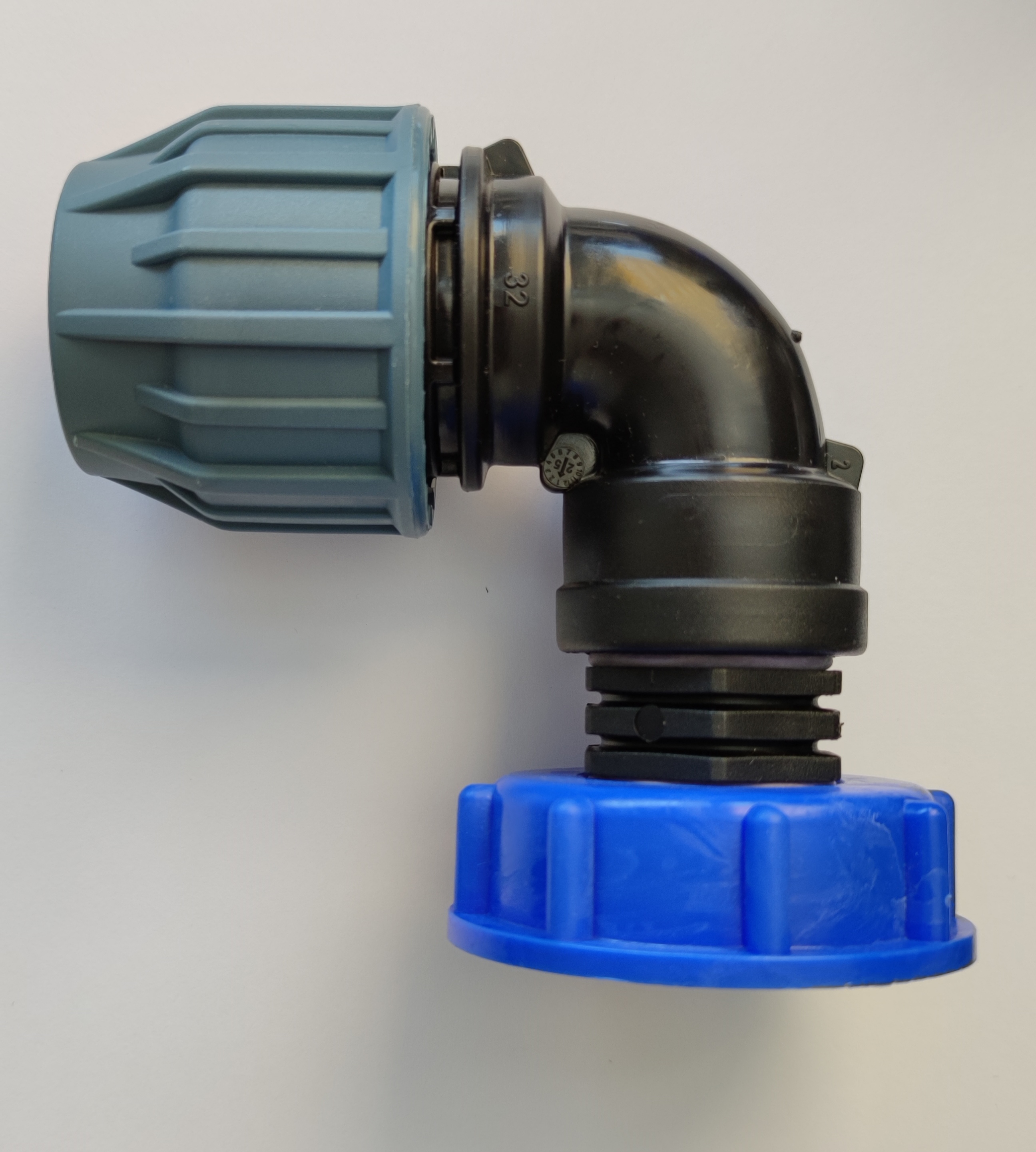 (Bild für) IBC-Adapter PE-Rohr Winkel 32 mm