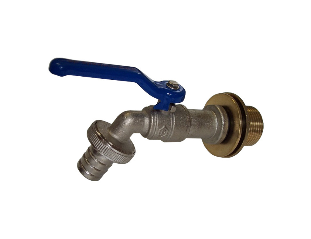 1" Wasserhahn mit Messing Durchführung 1" Regentonnen (Bild für) 1" Wasserhahn mit Messing Durchführung 1" Regentonnen
