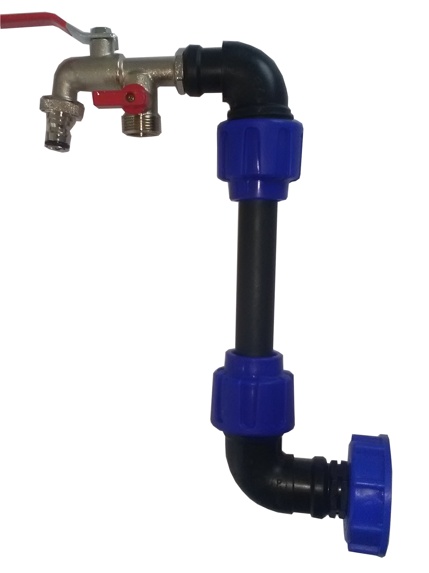 IBC Schwanenhals mit 1/2" Doppelauslaufhahn (Bild für) IBC Schwanenhals mit 1/2" Doppelauslaufhahn