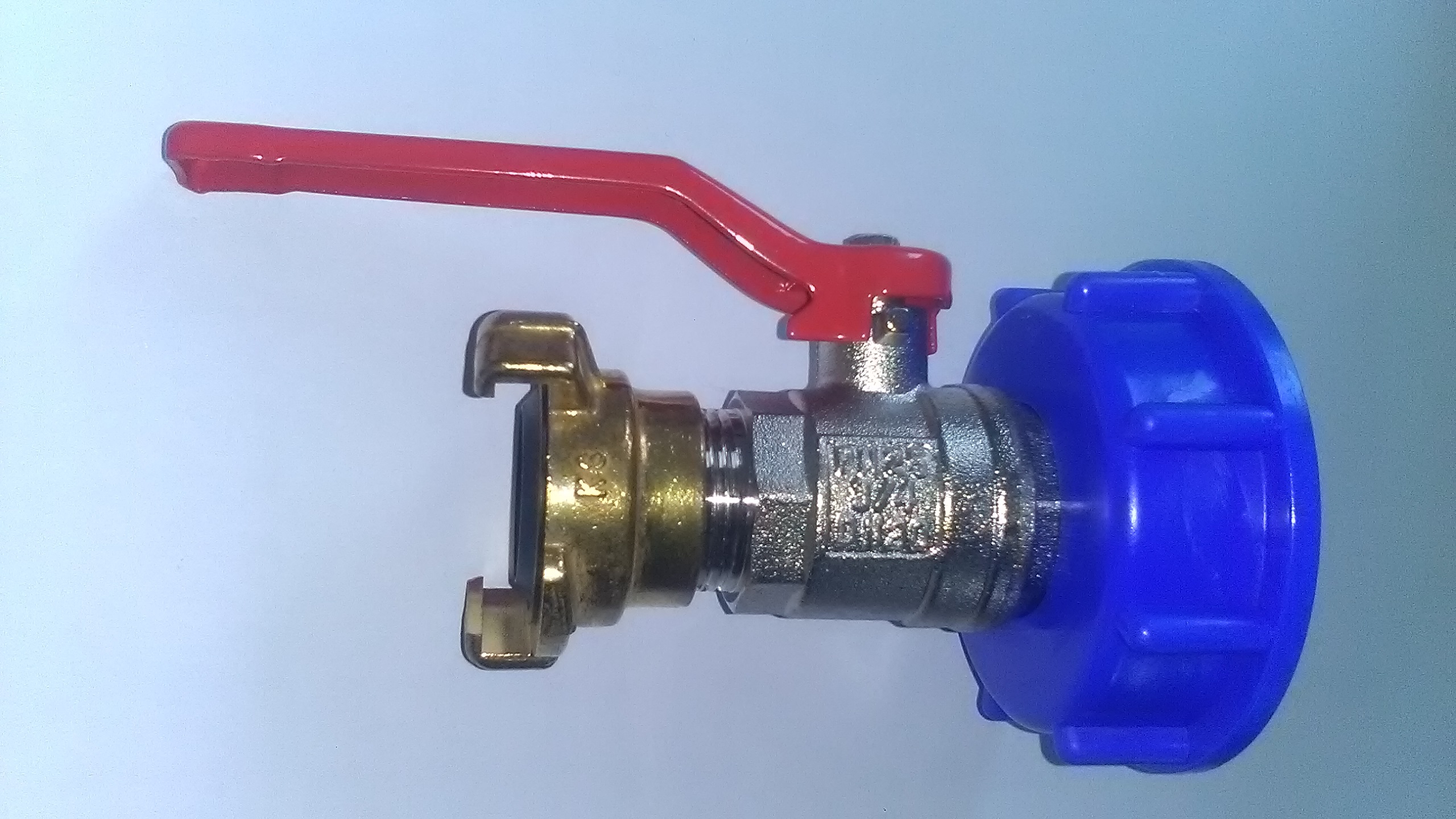 IBC Adapter Kugelhahn 3/4" mit Anschluss ähnl. GEKA (Bild für) IBC Adapter Kugelhahn 3/4" mit Anschluss ähnl. GEKA