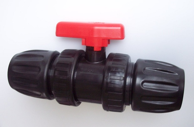 (Bild für) 20 mm Kugelhahn mit 2 Klemmverbinder, PN10 PE-EPDM, in TOP QUAL.