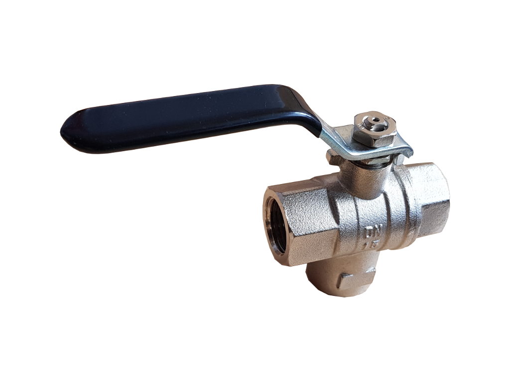 1/2"- 1" Dreiwege Kugelhahn Auslaufhahn Messinghahn Wasservertei (Bild für) 1/2"- 1" Dreiwege Kugelhahn Auslaufhahn Messinghahn Wasservertei