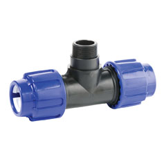 (Bild für) 50 mm PE-Rohr T-Verschraubung 1 1/2" AG